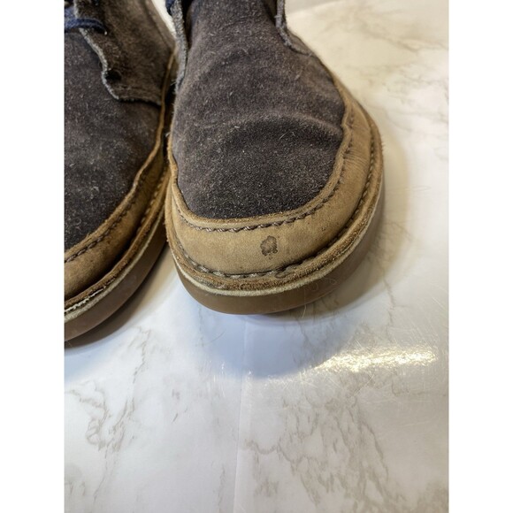 Clarks Boots Mens 10.5 M Desert Chukka Boots Blue Leather Lace Up - Picture 6 of 10